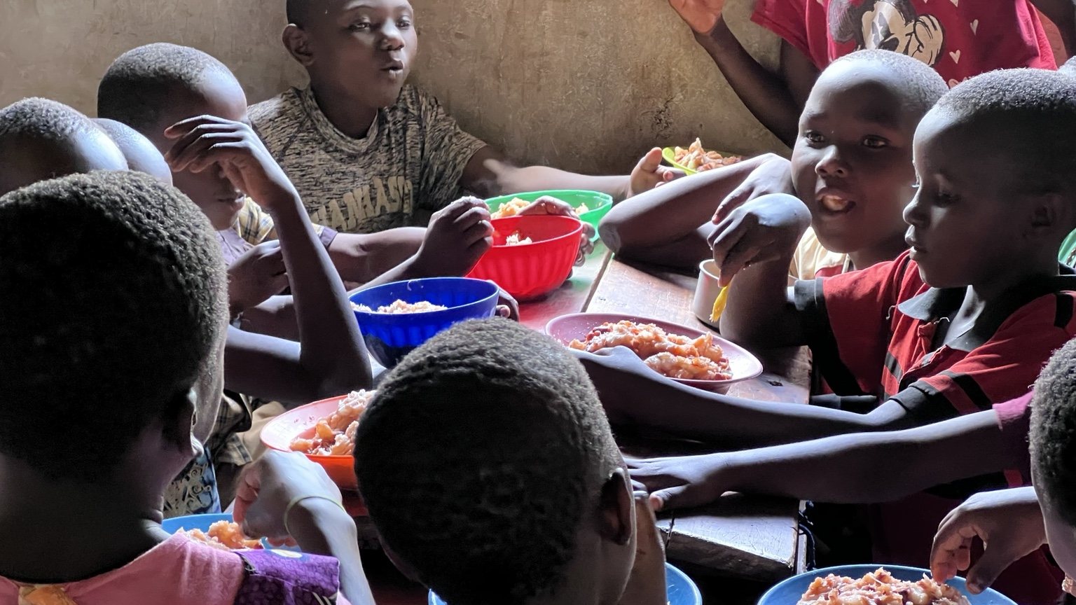 Children sharing a meal