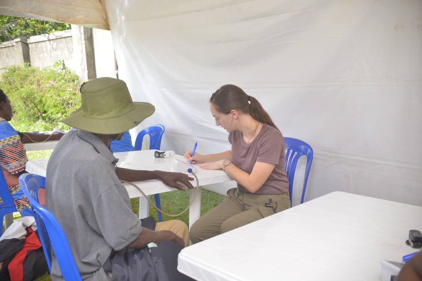 Medical consultation under a tent